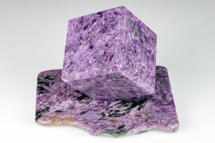 Polished Purple Charoite Cube with Base - Siberia #198242